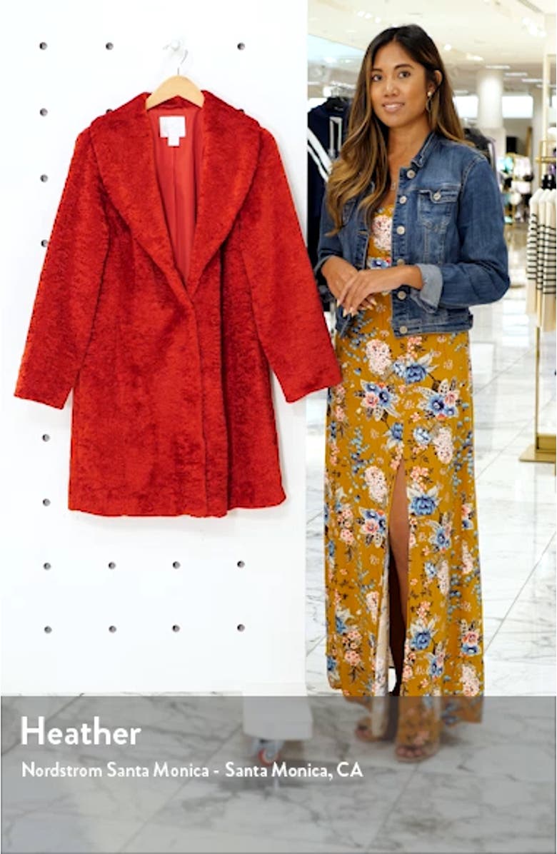 Faux Shearling Shawl Collar Coat, sales video thumbnail