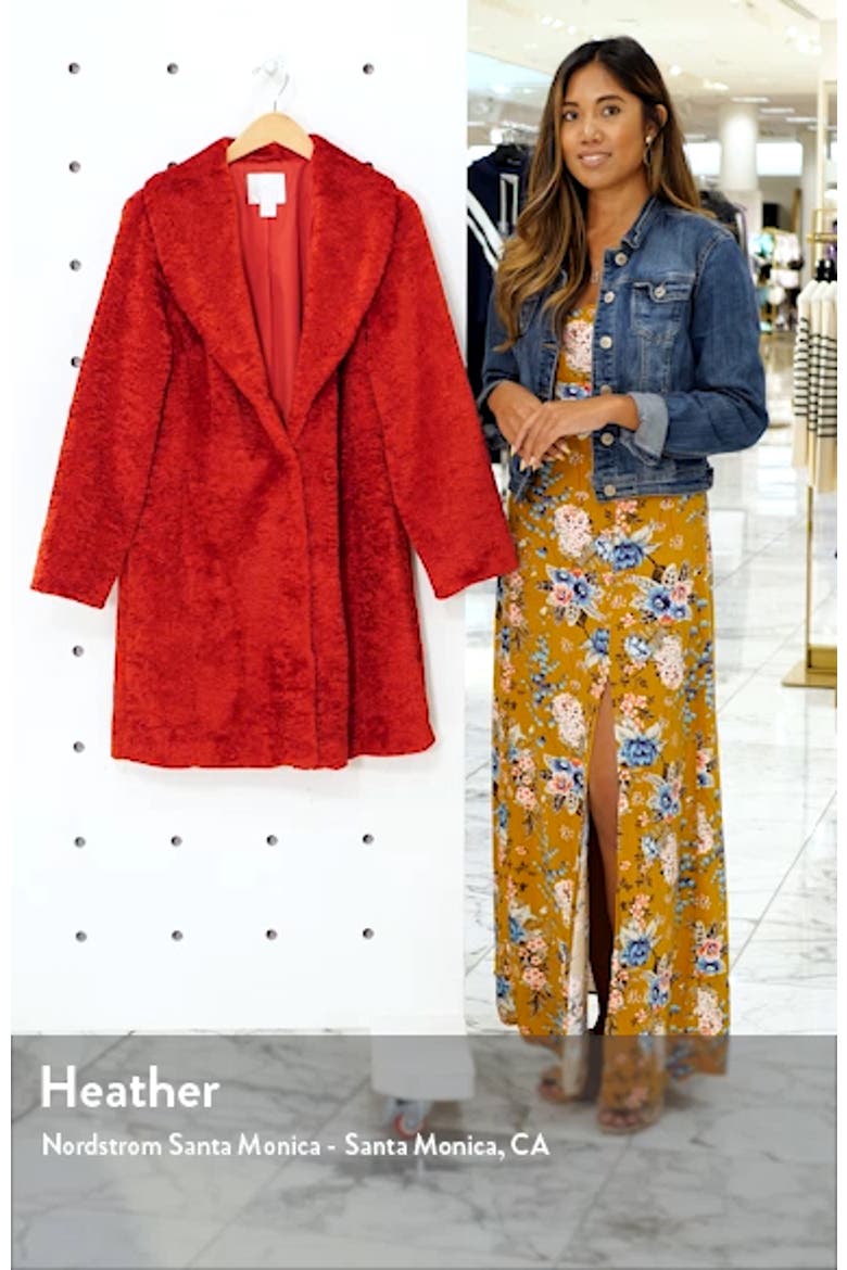 Faux Shearling Shawl Collar Coat video
