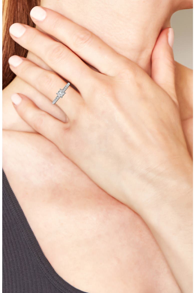 Cushion Cut Lab Created Diamond Ring - 0.85ct., Alternate, color, SILVER