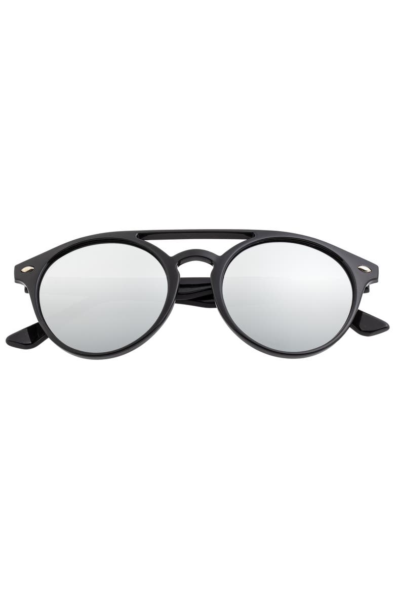 Finley Polarized Sunglasses, Alternate, color, Black/Silver