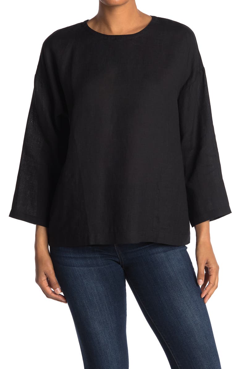 Eileen Fisher Organic Linen Boxy Tunic, Main, color,