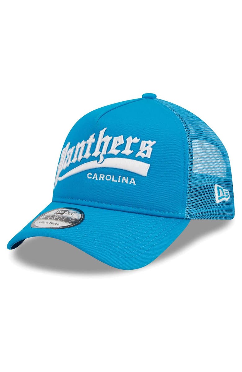 New Era Men's New Era Blue Carolina Panthers Caliber Trucker 9FORTY Adjustable Hat, Main, color, Blue