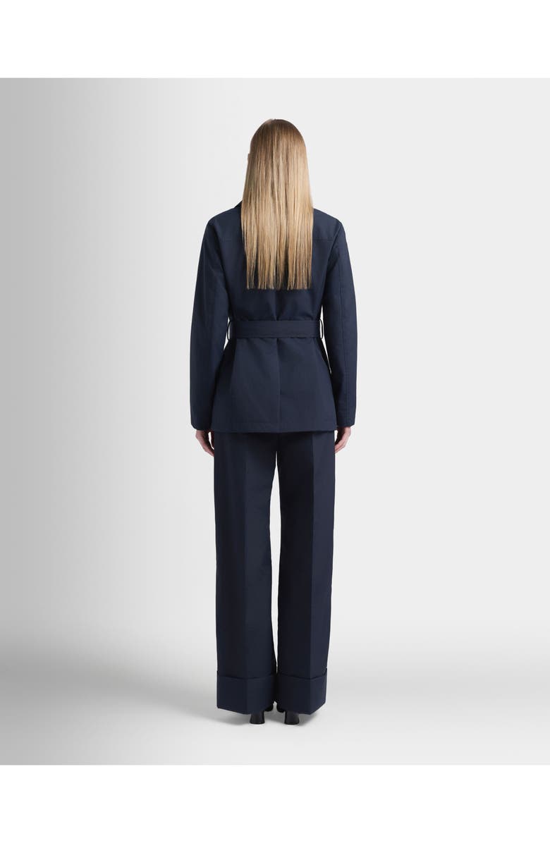 Bally Belted Jacket in Nylon, Alternate, color, Blue