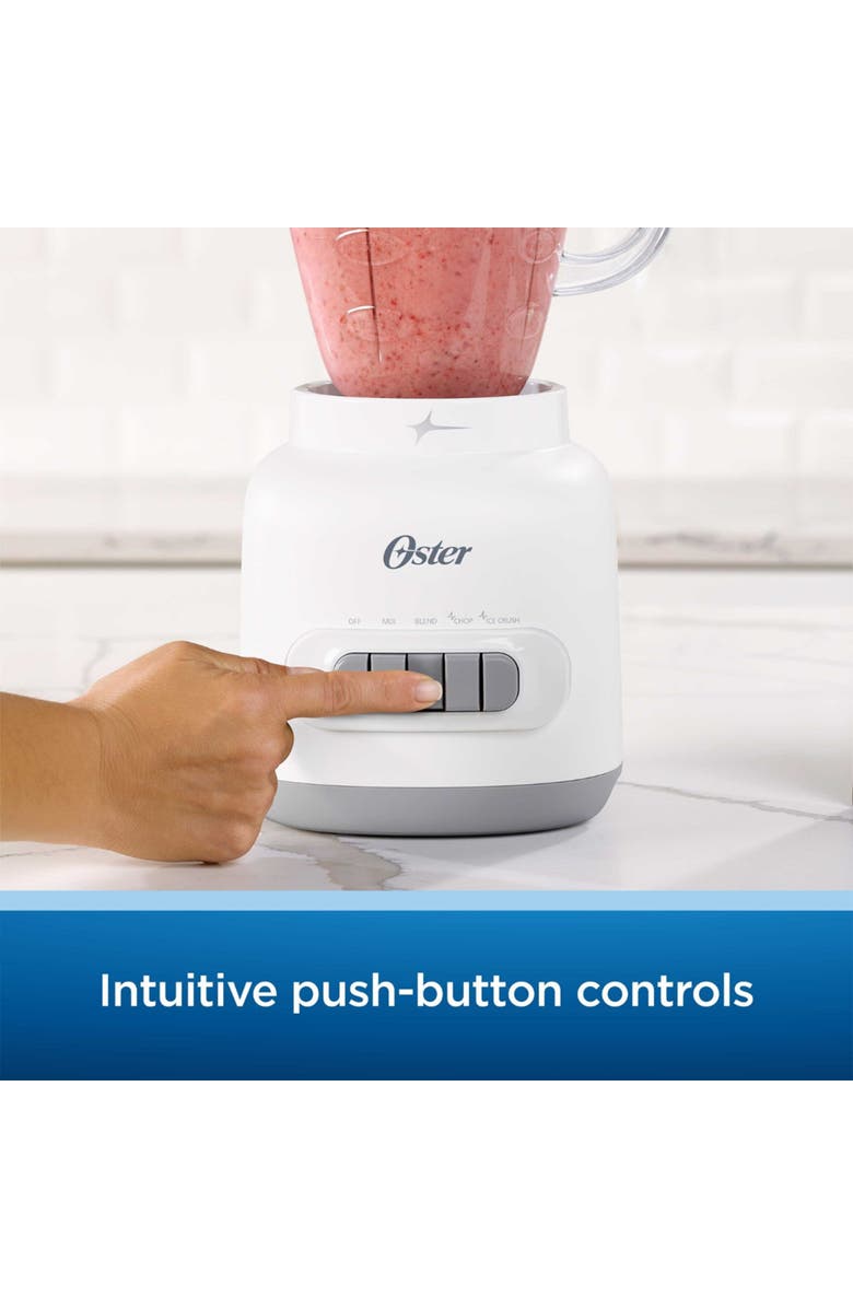 OSTER 6 Cup 5 Speed 700 Watt Plastic Jar Easy To Use Blender, Alternate, color, White