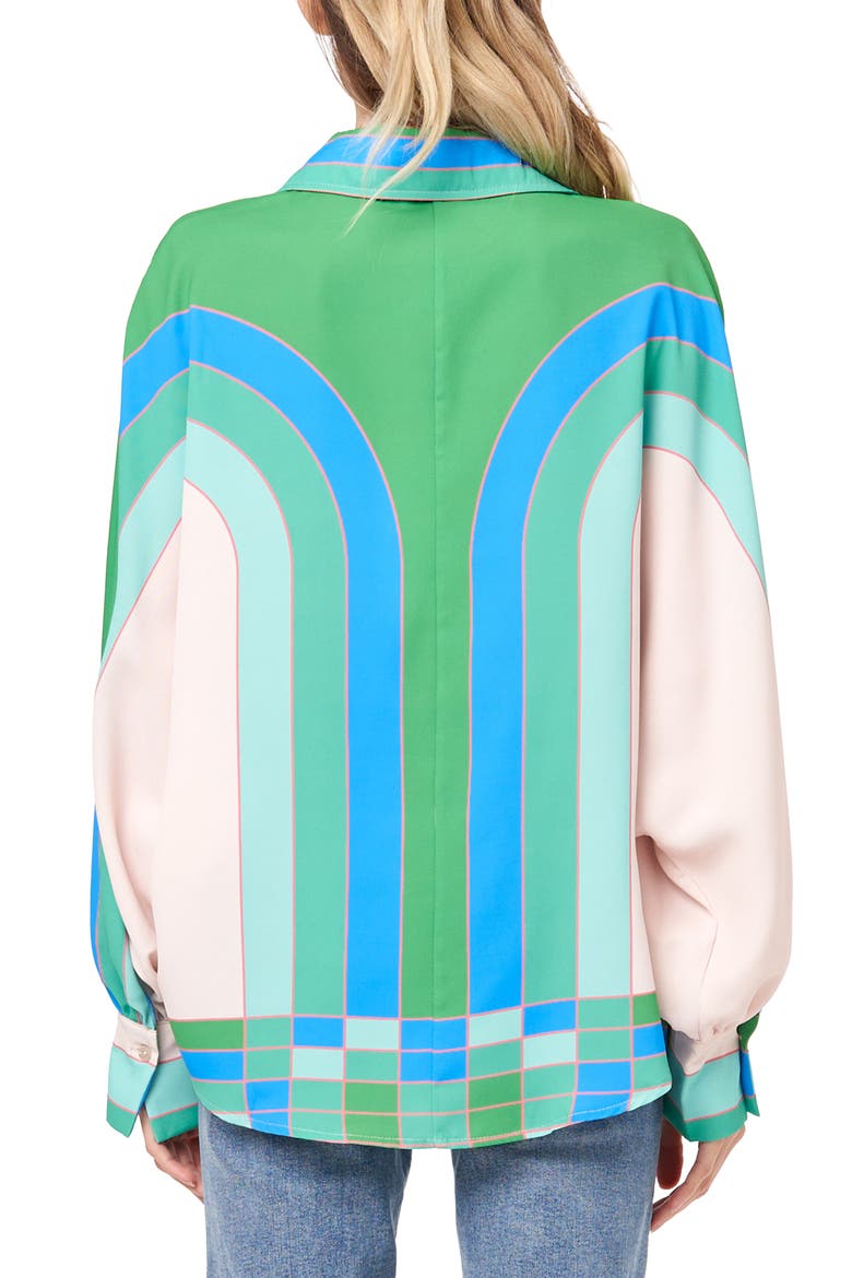 Messa Print Button-Up Shirt, Alternate, color, GREEN MULTI