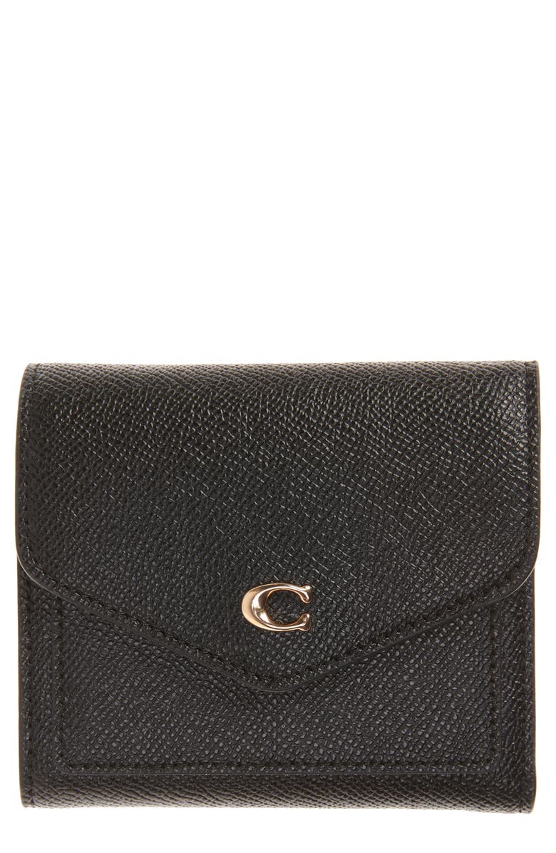 COACH Grained Leather Trifold Envelope Wallet, Main, color,