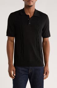 TRUTH Stitch Panel Wool Blend Polo