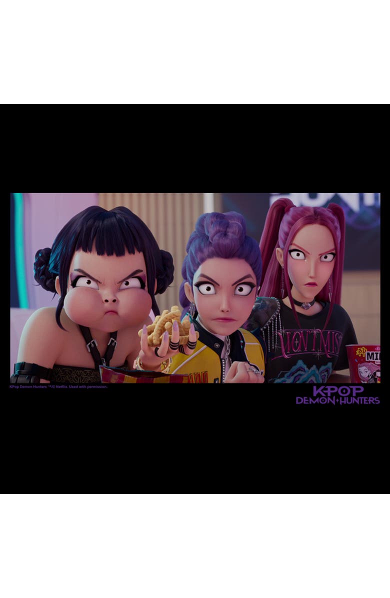 KPop Demon Hunters Junior's KPop Demon Hunters Angry Trio Scene  Graphic T-Shirt, Alternate, color, Black