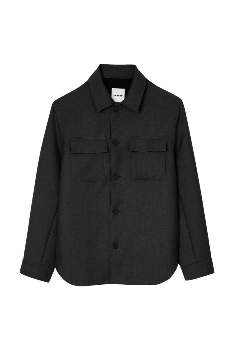 Buttoned overshirt, Alternate, color, Black