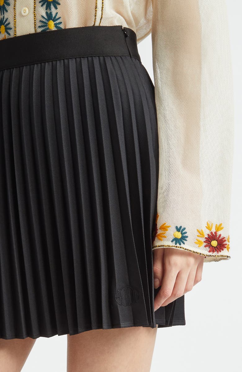 Bode Court Pleated Miniskirt, Alternate, color, Black