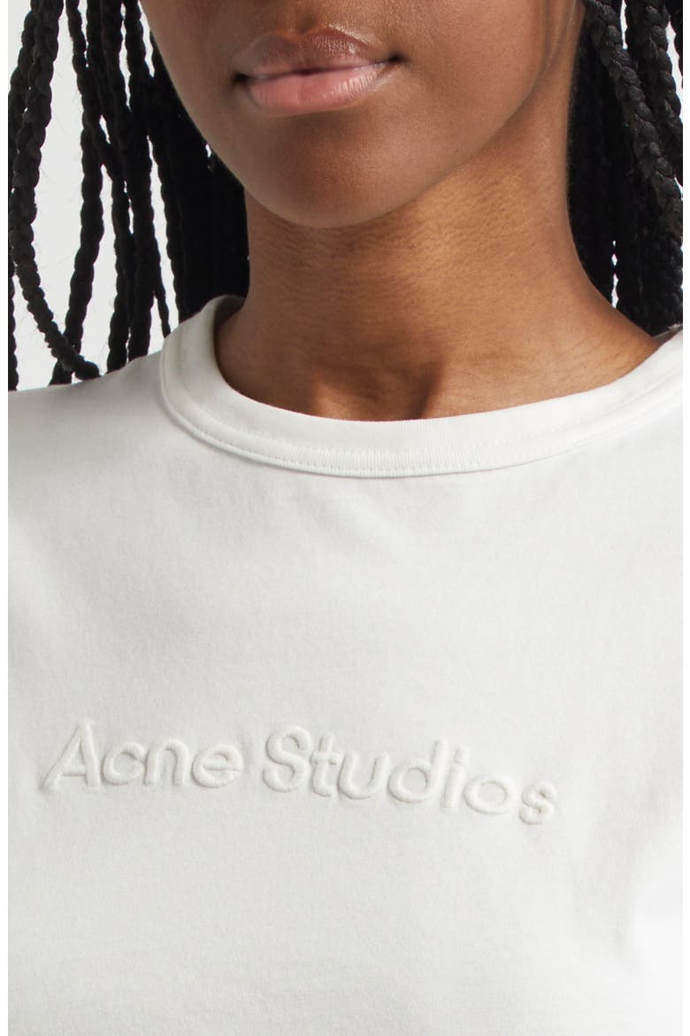 Etza Embroidered Logo Fitted Cotton T-Shirt, Alternate, color, COLD WHITE