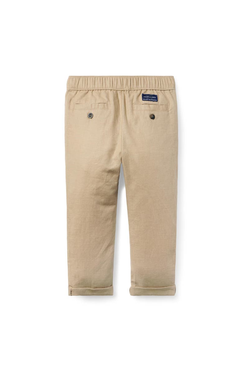Janie and Jack Linen-Cotton Cuffed Pant, Alternate, color, Beige