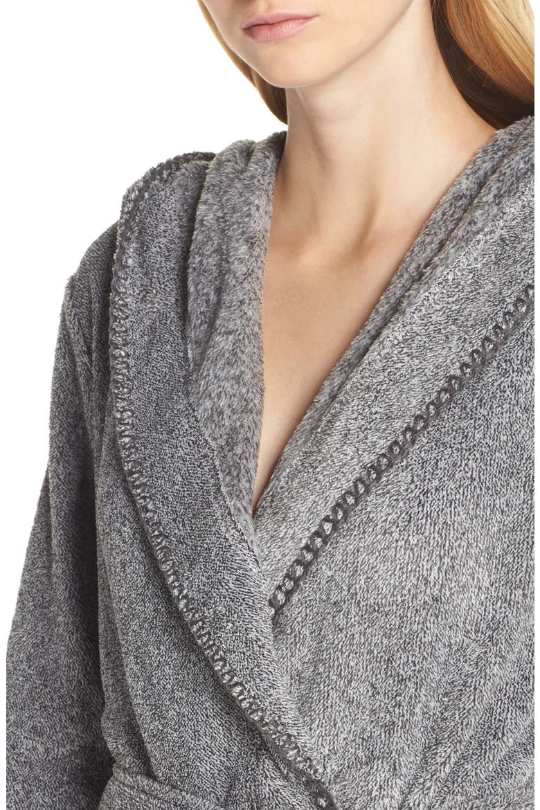 Starry Night Plush Short Robe, Alternate, color, GREY PHANTOM
