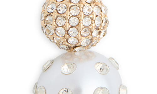 Nordstrom Rack Crystal & Faux Pearl Y-necklace In Gold