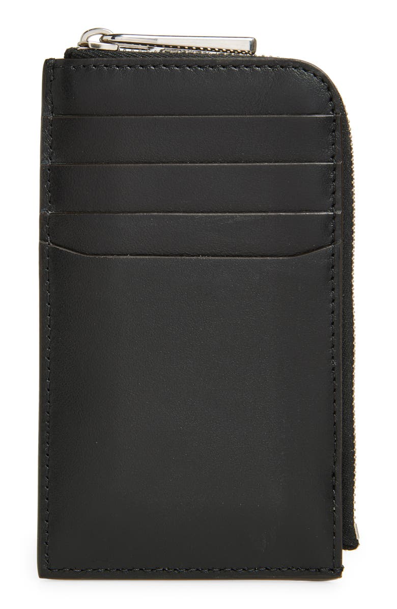 Moncler Quilted Leather Card Case, Alternate, color, 