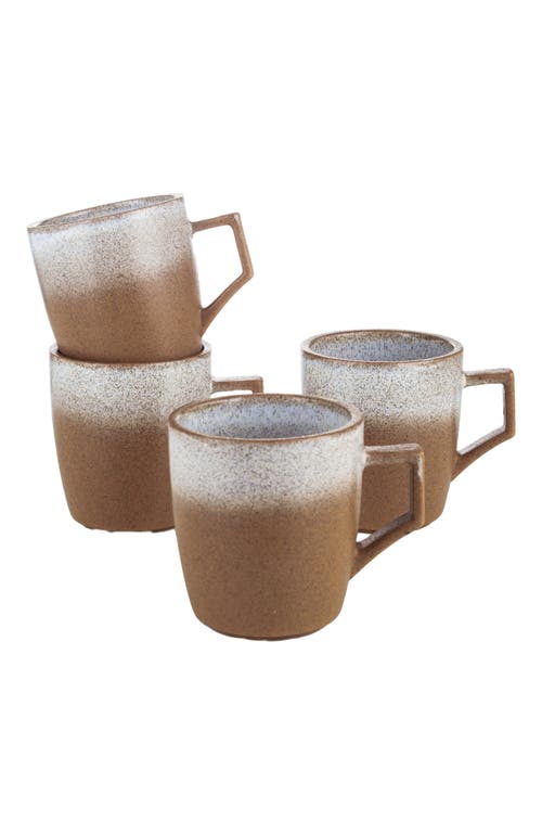 Stone Lain Vince Stoneware 4-piece Mug Set In Brown