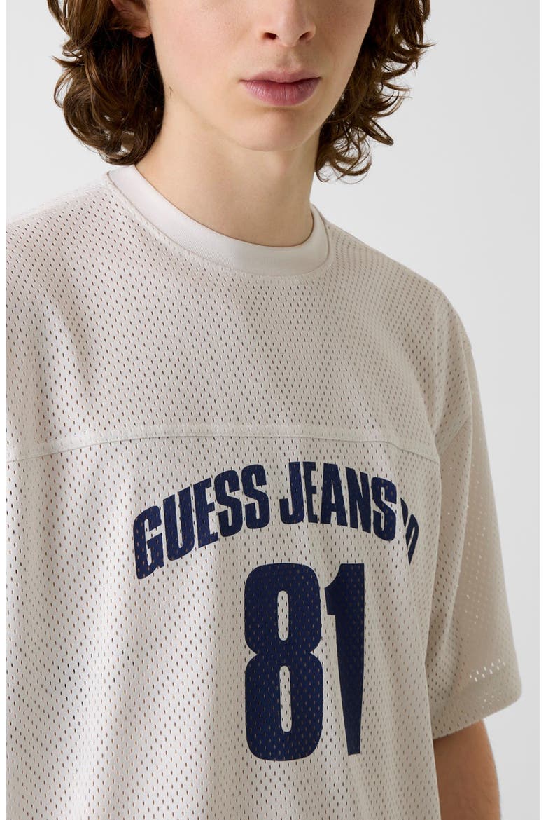 Boxy Crop Graphic Mesh Jersey, Alternate, color, WHITE
