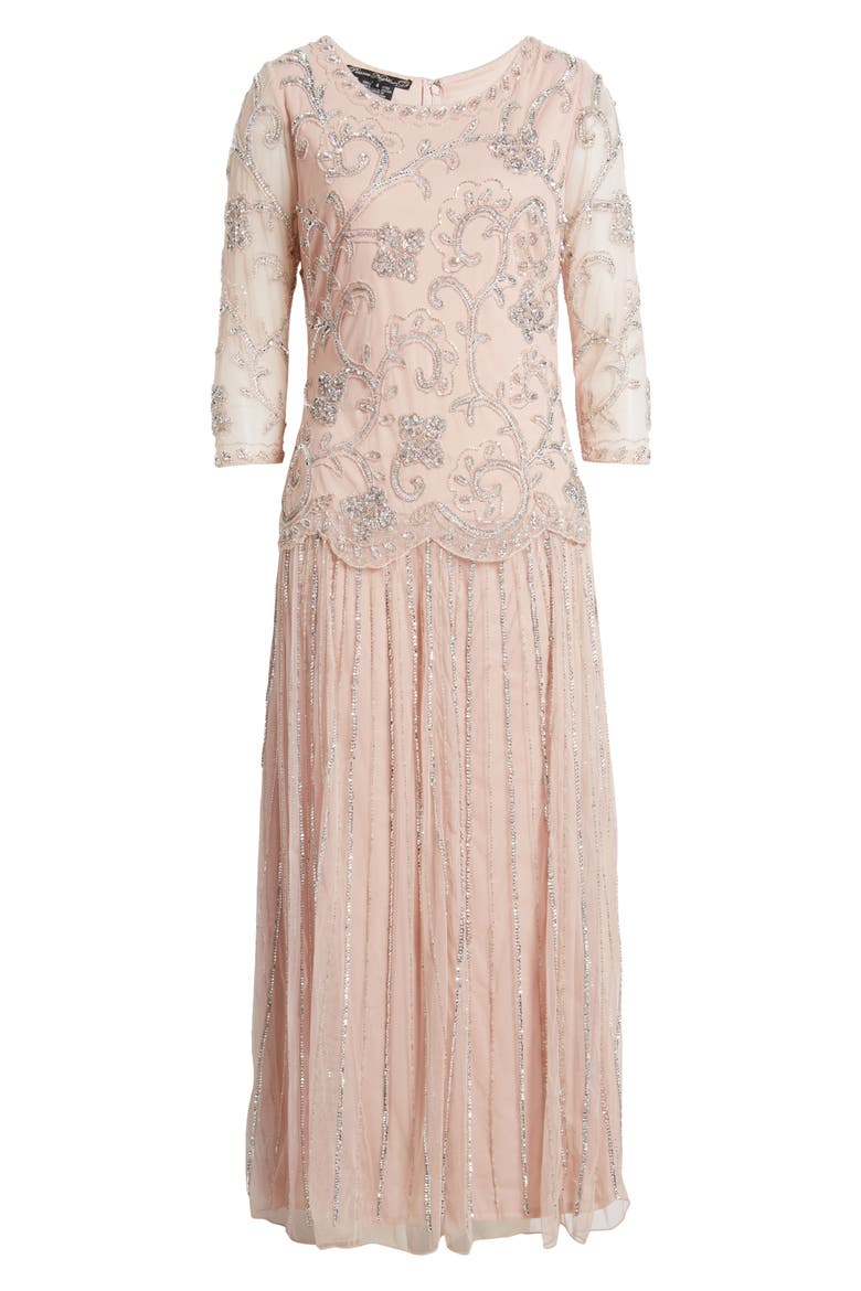 Beaded Chiffon Gown, Alternate, color, LILAC 531