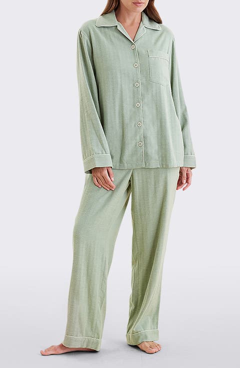 Herringbone Supersoft Brushed Organic Cotton Pajamas