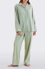 Papinelle Herringbone Supersoft Brushed Organic Cotton Pajamas