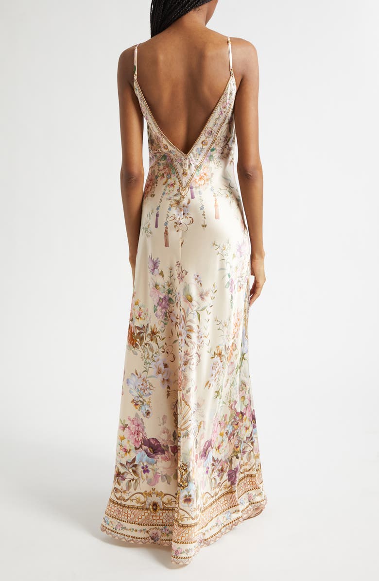 Camilla Adorned in Aranjuez Bias Cut Silk Slipdress, Alternate, color, Adorned In Aranjuez