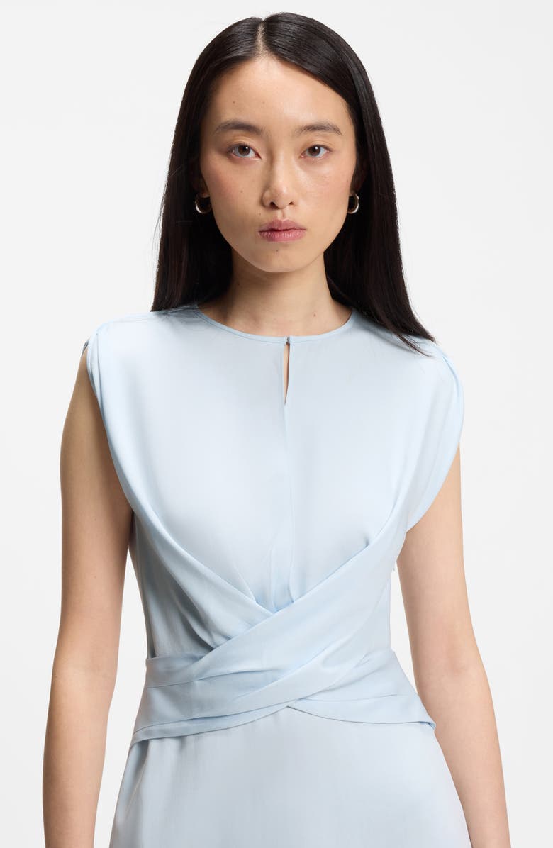 BOSS Devari Wrap Bodice Dress, Alternate, color, Pale Lagoon