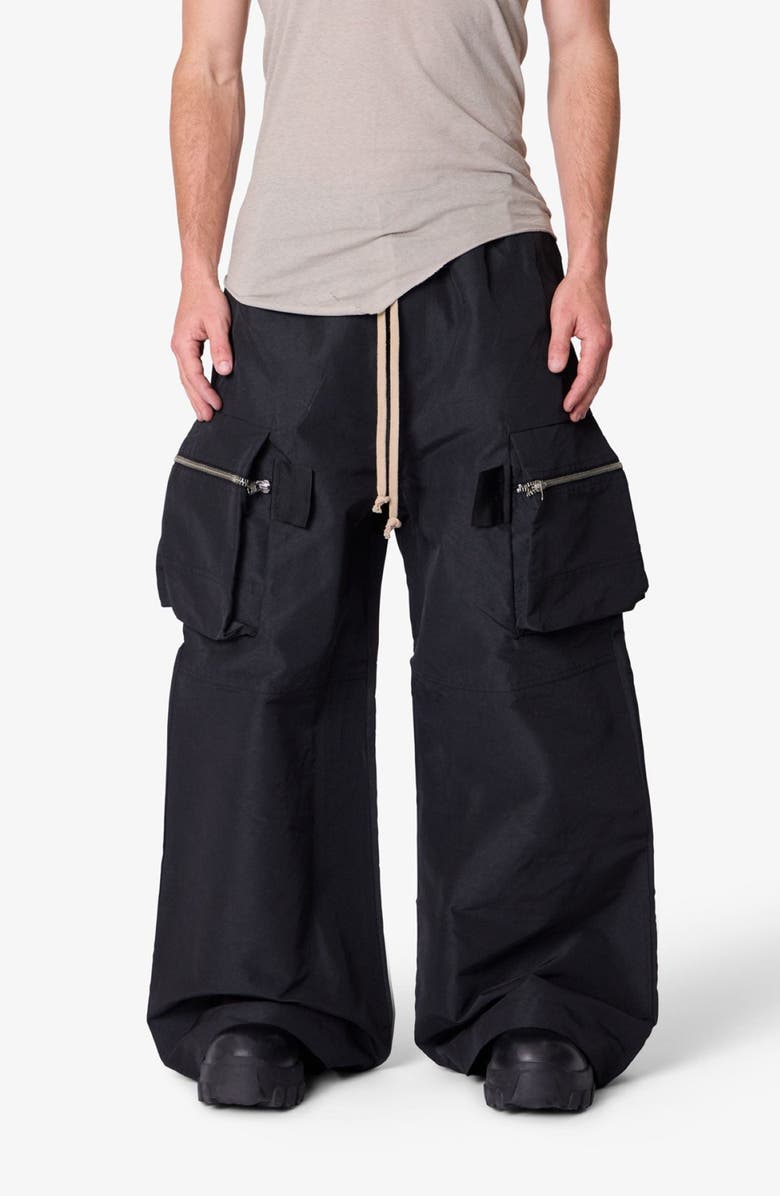 mnml Baggy Rave Zip Cargo Pants, Main, color, Black