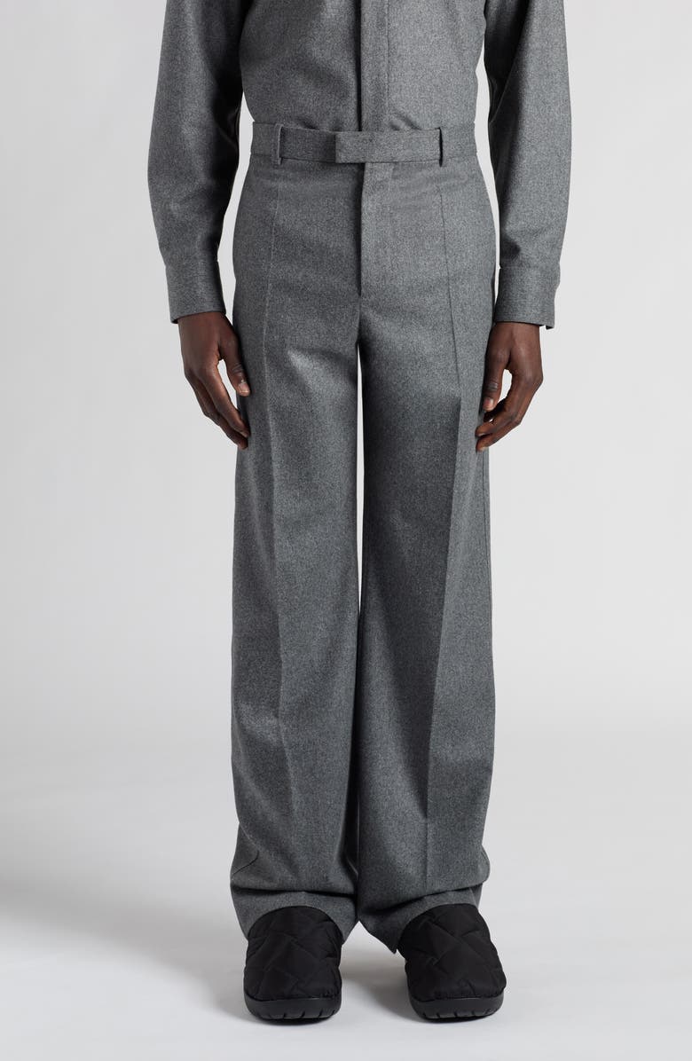 Bottega Veneta Regular Fit Lightweight Wool Flannel Pants, Main, color, 1962 Grey Melange