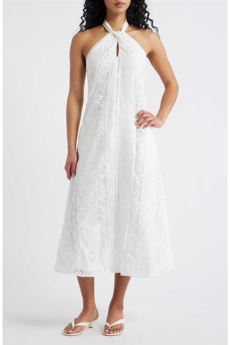 Pienza Halter Maxi Dress, Main, color, WHITE