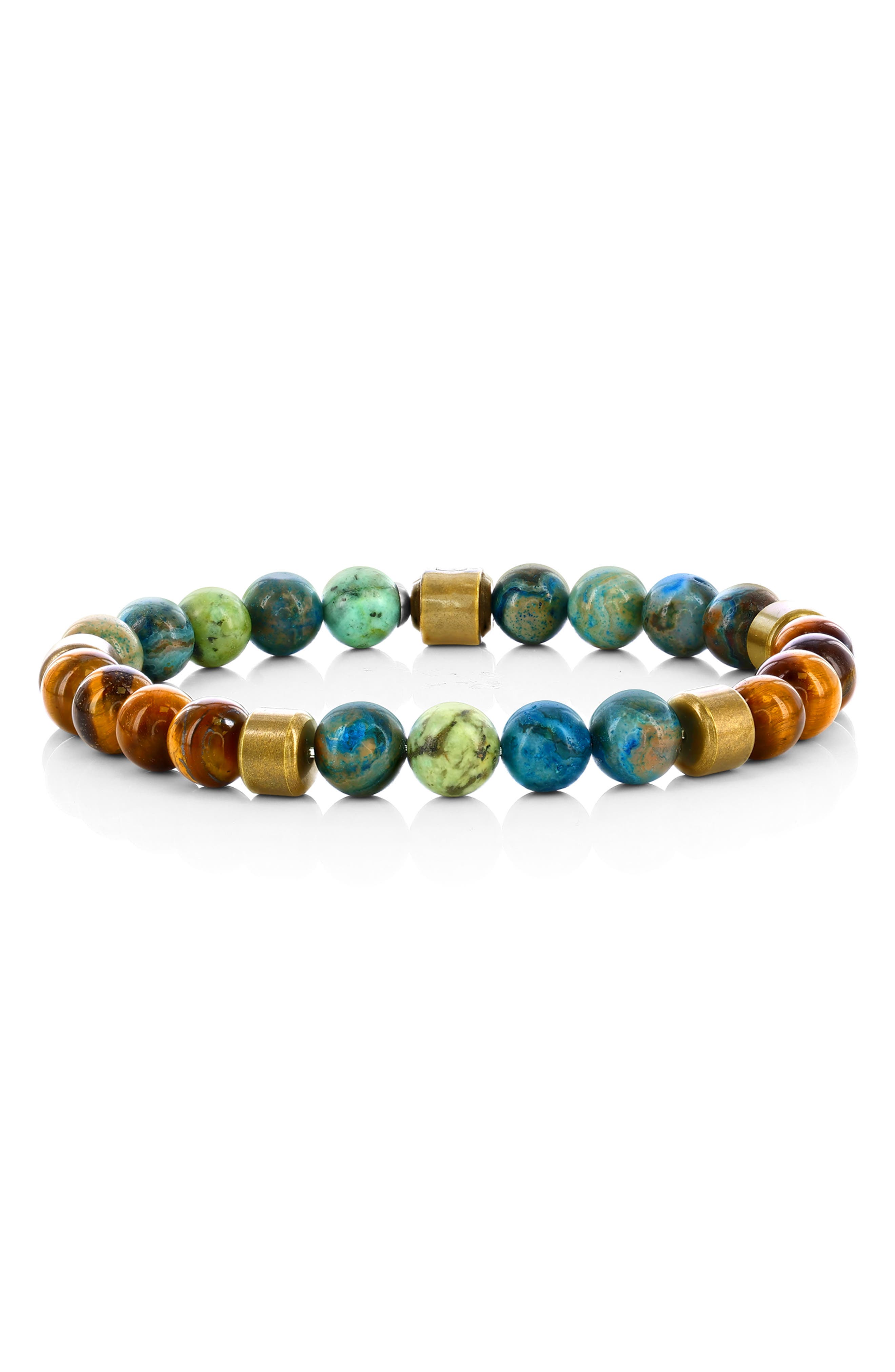 BLACKJACK Men's Beaded Stretch Bracelet
