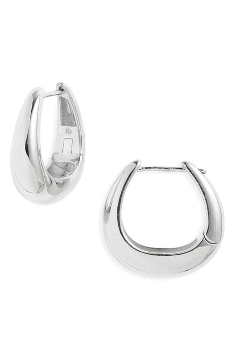 Demi Fine Crescent Huggie Hoop Earrings