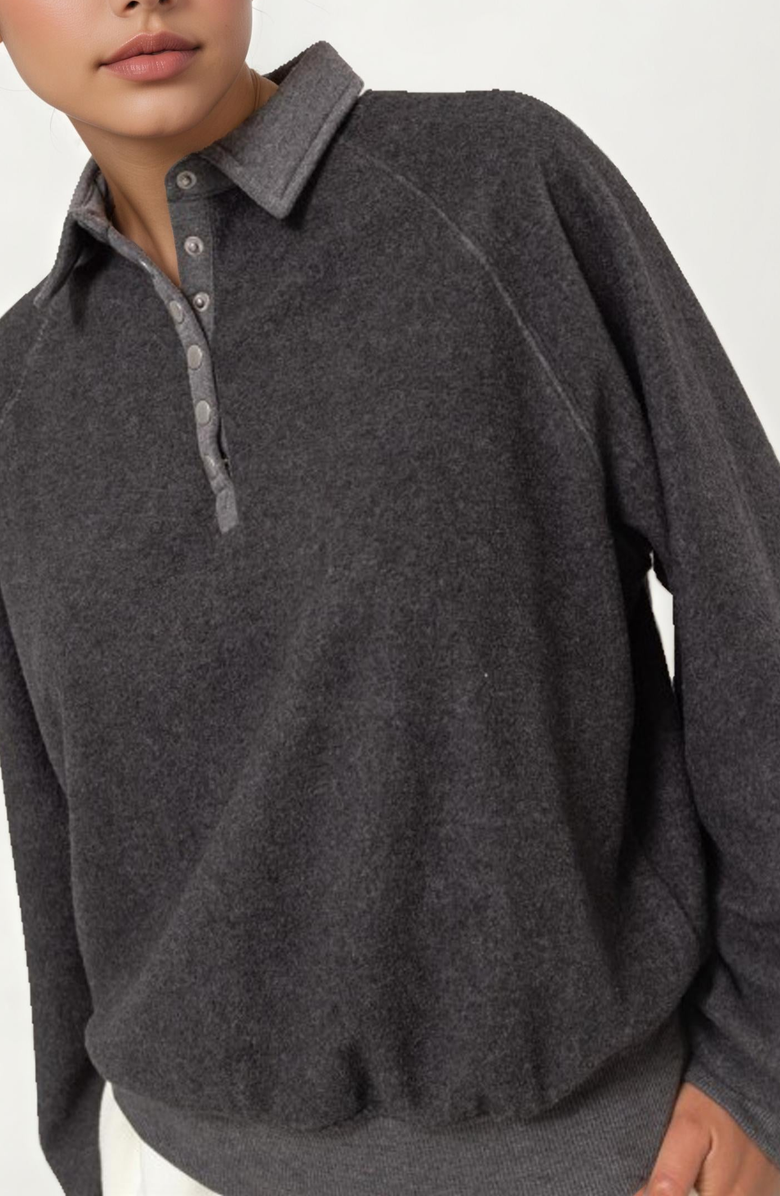 Knit and Lounge Long Sleeve Collared Pullover Sweater, Alternate, color, 