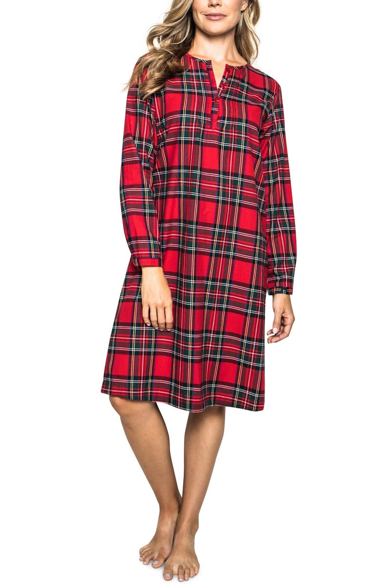 Petite Plume Imperial Tartan Cotton Nightgown, Main, color, 