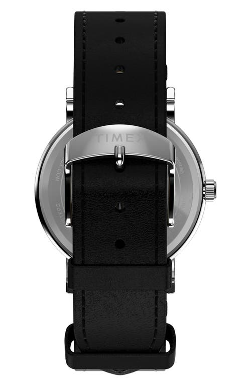 Timex ® X Peanuts Weekender 75th Anniversary Edition Leather Strap Watch, 38mm In Black