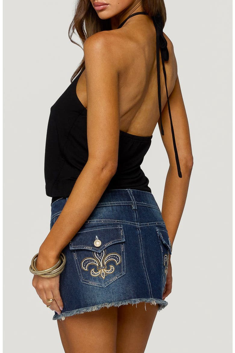 Metta Ring Cutout Halter Top, Alternate, color, BLACK