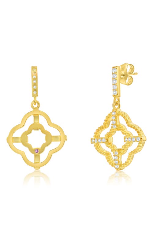 Suzy Levian Cubic Zirconia Trellis Filigree Drop Earrings