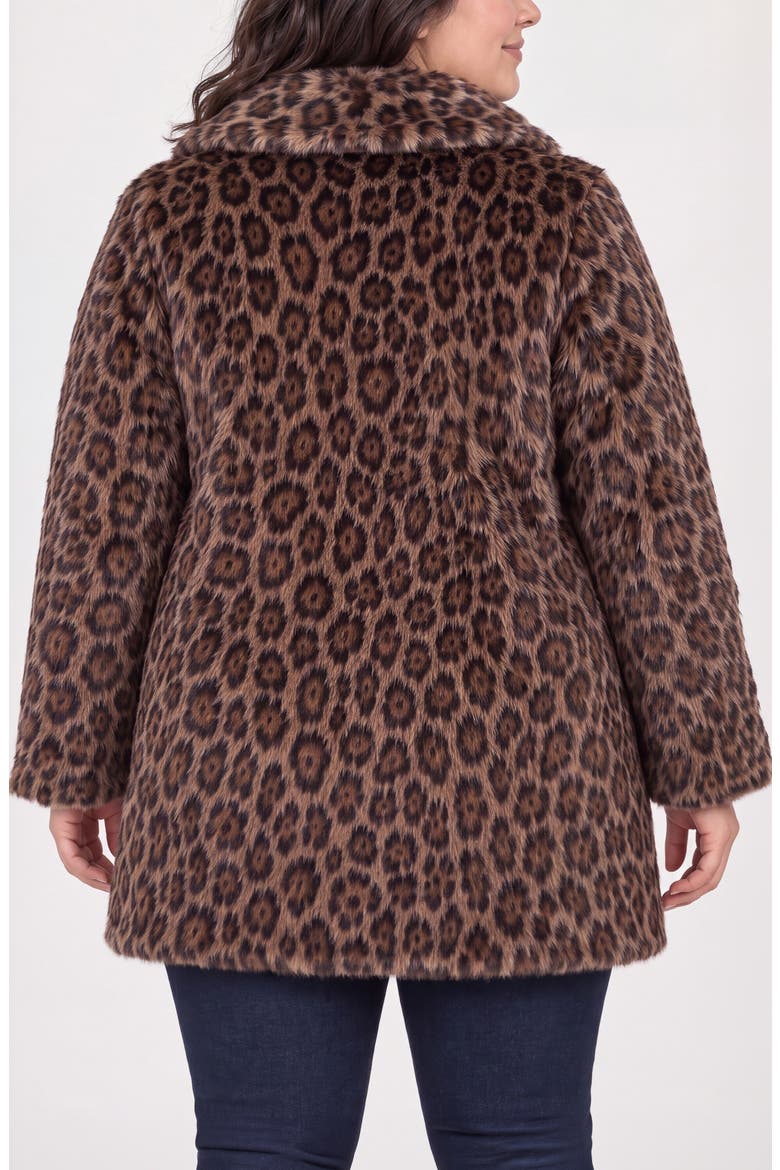 Leopard Print Faux Fur Coat, Alternate, color, BROWN/ MULTI