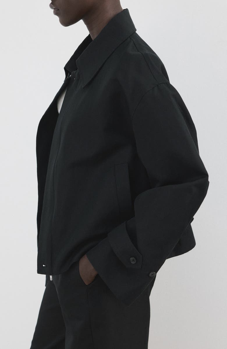 MANGO Cotton & Linen Twill Zip Jacket, Alternate, color, 