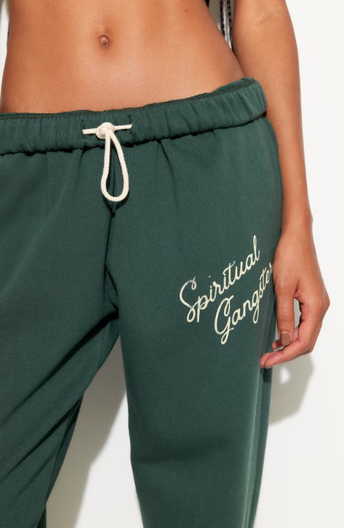 Spiritual Gangster Insignia Portia Cotton Sweatpants In Green