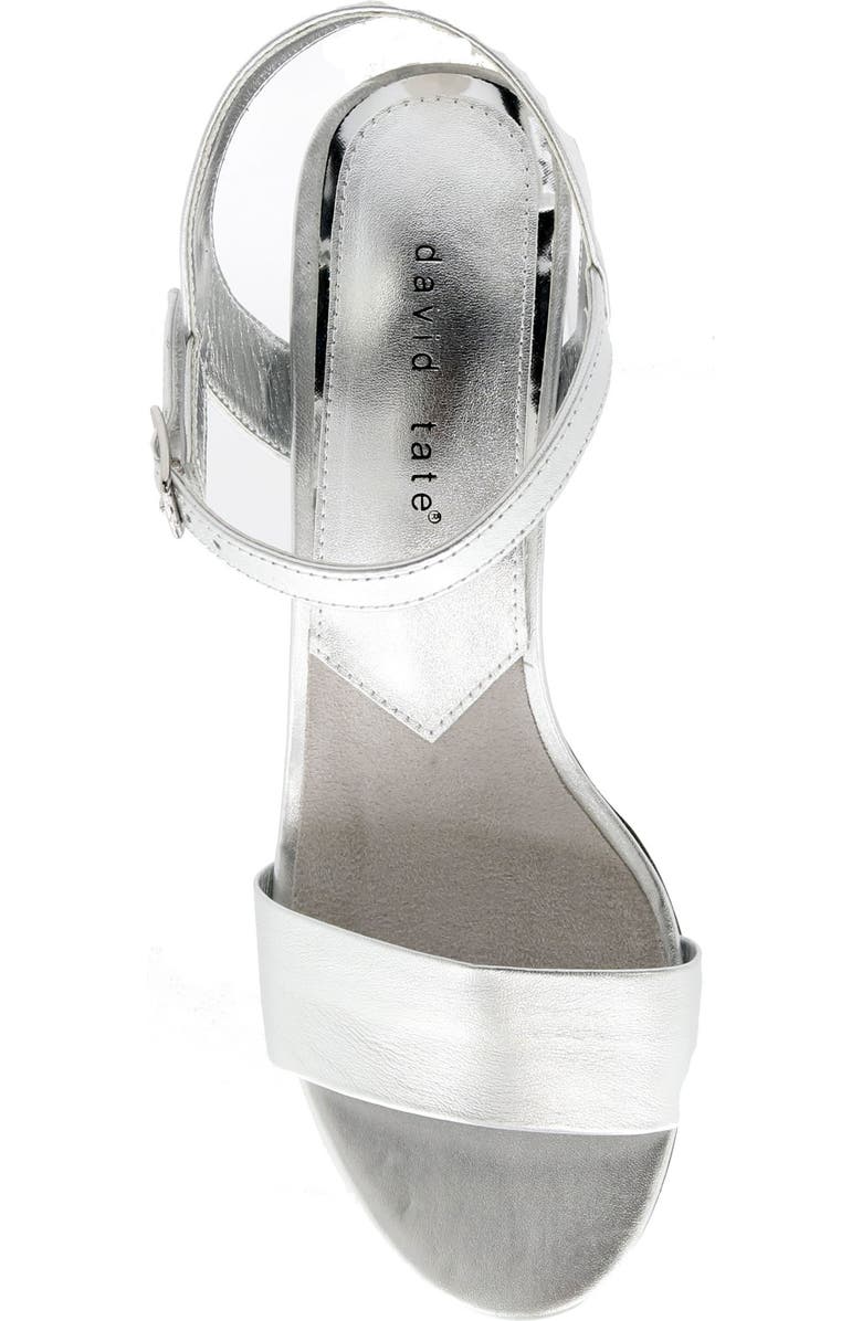 David Tate Ageless Ankle Strap Sandal, Alternate, color, Silver Matte