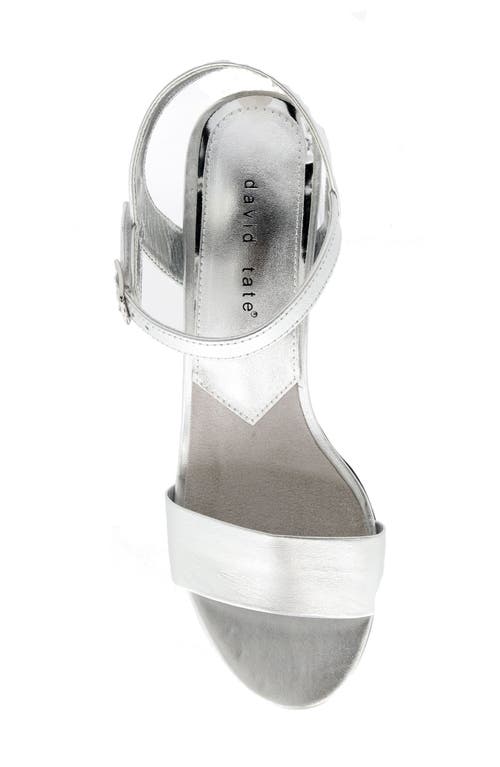 David Tate Ageless Ankle Strap Sandal In Silver Matte