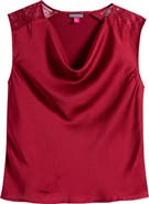 Vince Camuto Lace Trim Cowl Neck Sleeveless Top