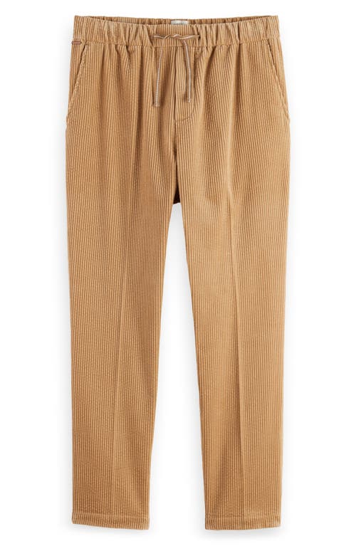 Scotch & Soda Fave Loose Tapered Cotton Corduroy Joggers In Brown