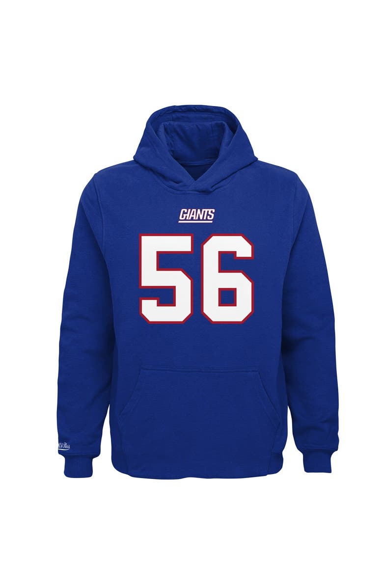 Mitchell & Ness Youth Mitchell & Ness Lawrence Taylor Royal New York Giants Retired Player Name & Number Fleece Pullover Hoodie, Alternate, color,