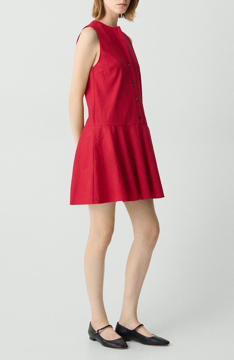Theory Sleeveless Linen Blend Minidress, Alternate, color, Cherry