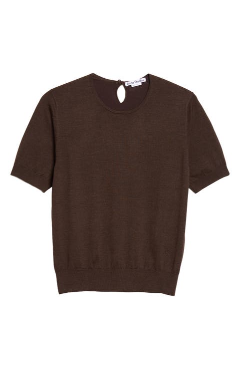 Superfine Silk Blend Keyhole Top
