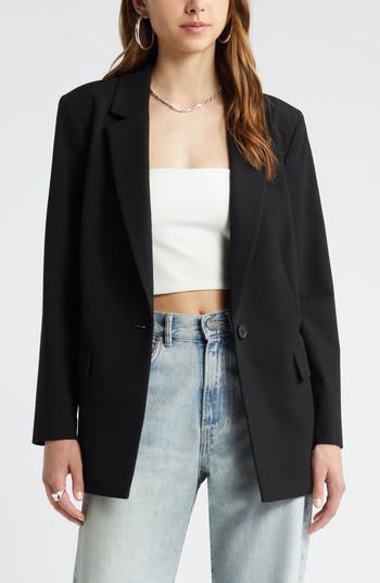 Open Edit Relaxed Fit Blazer In Black