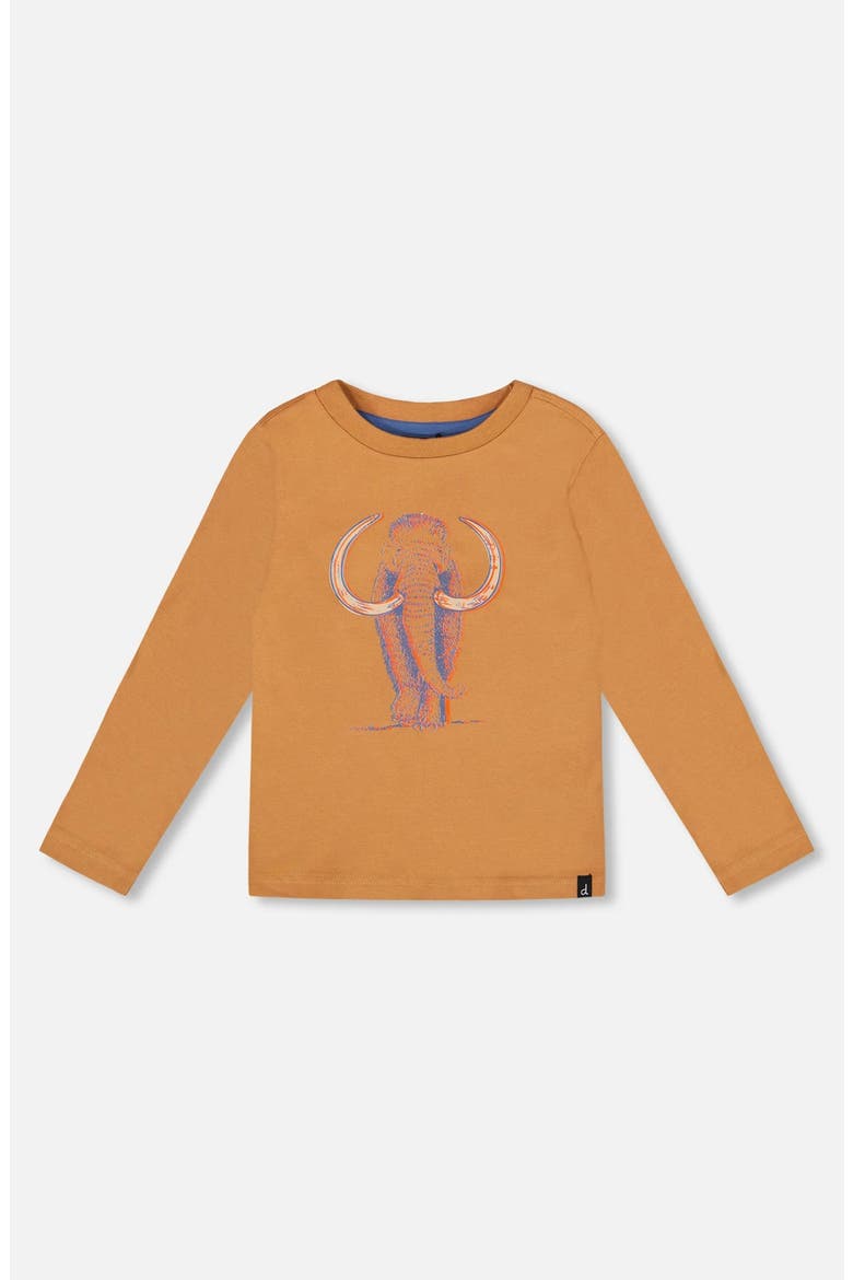 Boy Organic Cotton Long Sleeve T-Shirt, Main, color, Cashew Brown
