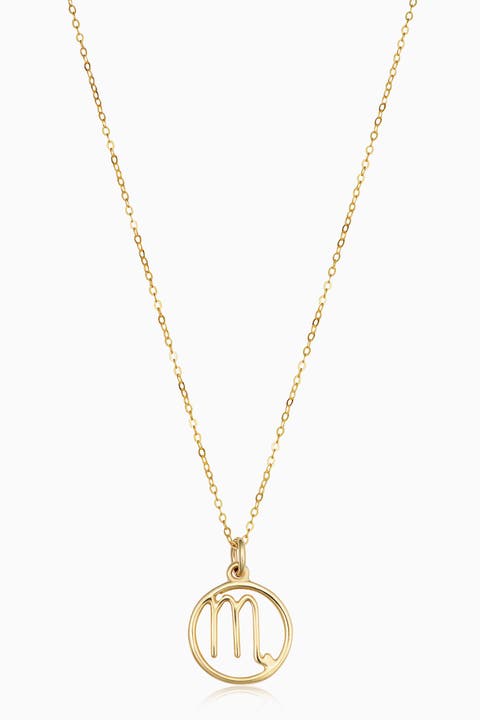 14K Gold Zodiac Pendant Necklace