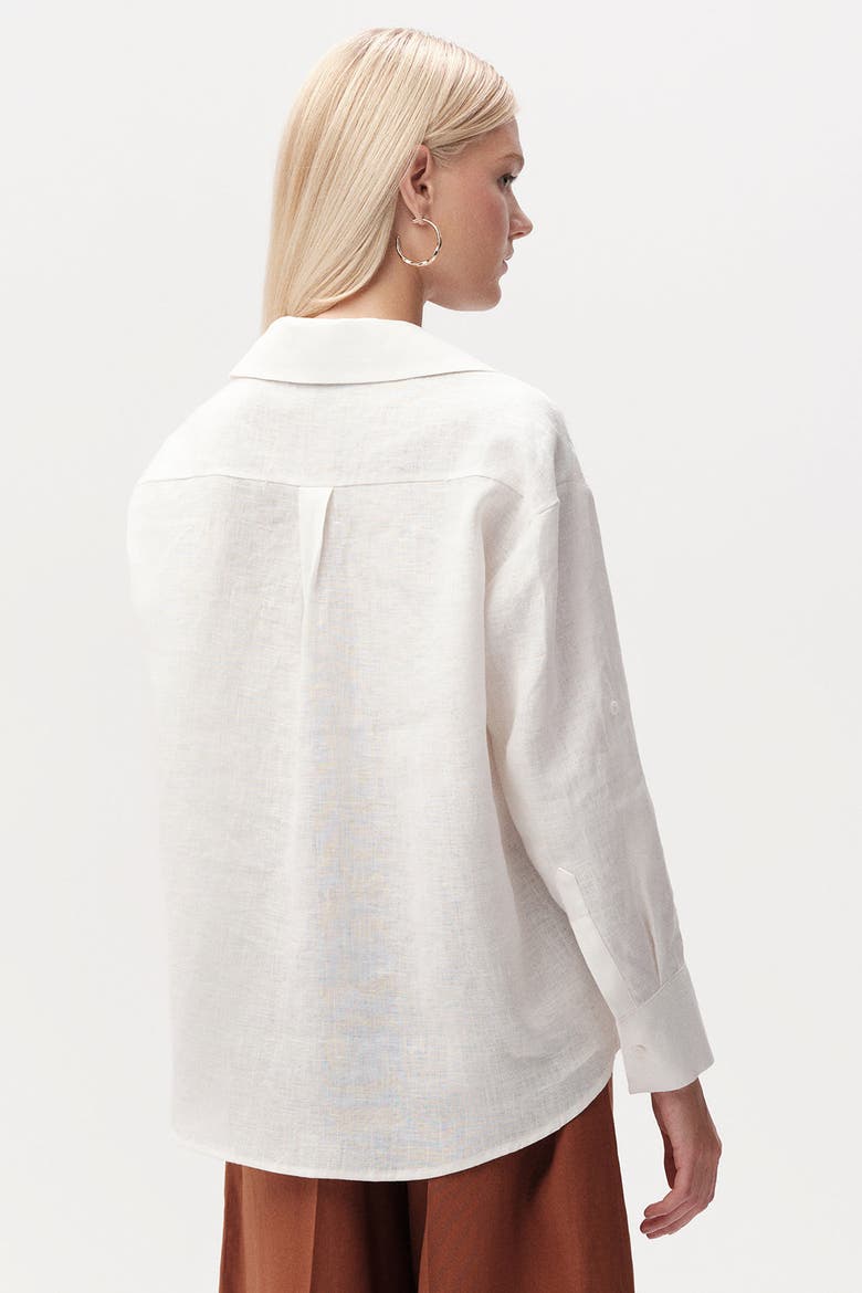 Cherine Linen Shirt With Pockets, Alternate, color, White